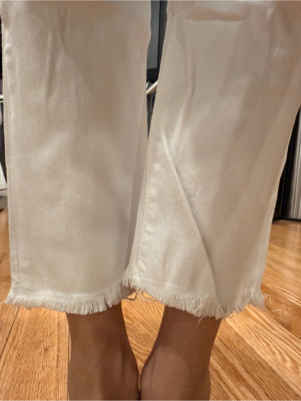 Joe's Jeans White Frayed-Hem straight Jeans